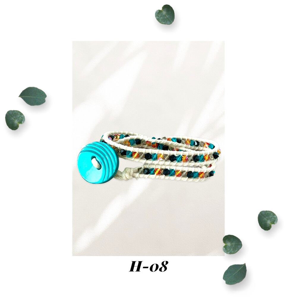 Blue Fire Opal Black Crystal Bracelet